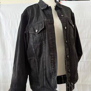 Girrlscout Stevie Flannel-lined Black Denim Jacket